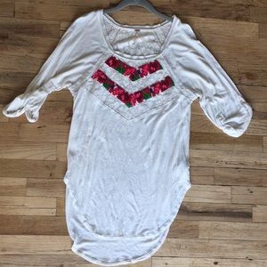 Free people long embroidered blouse